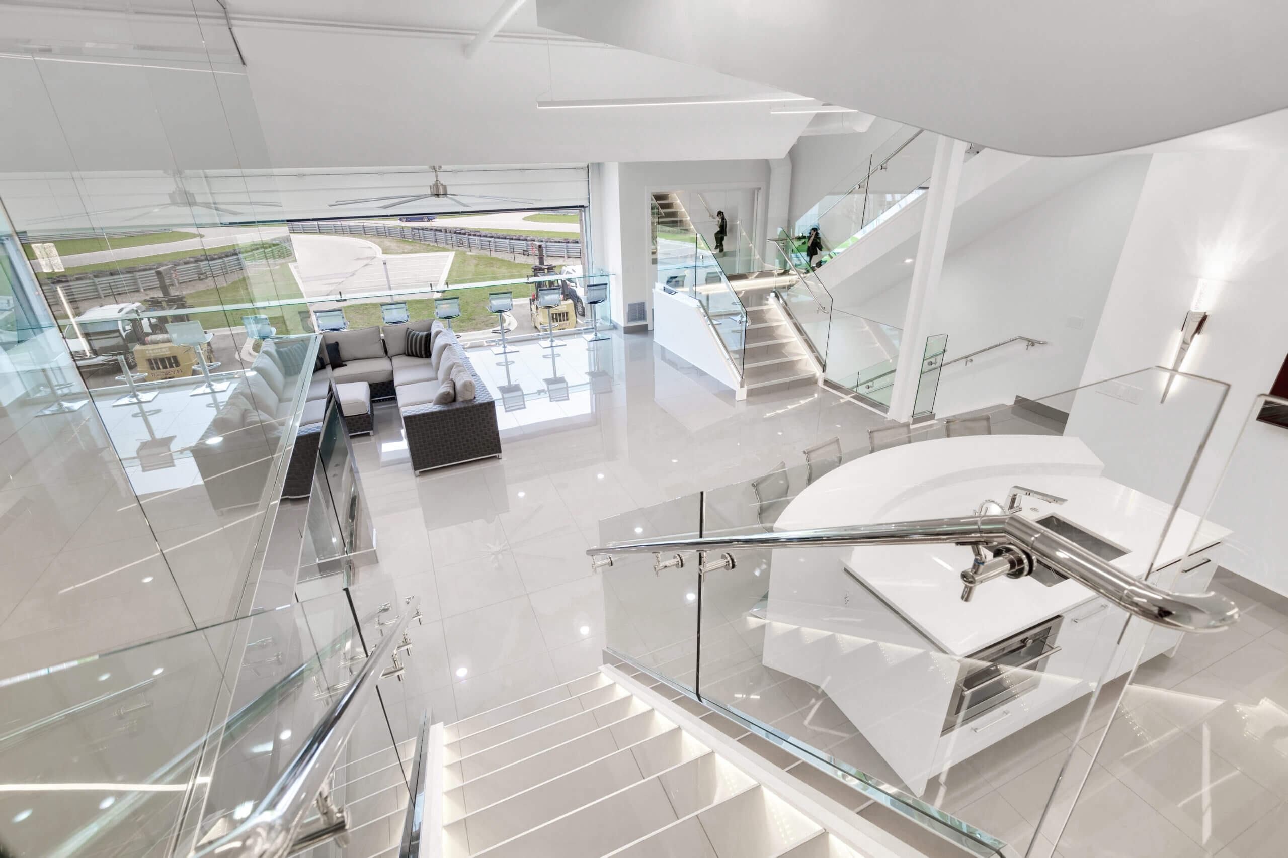 white interior stairs