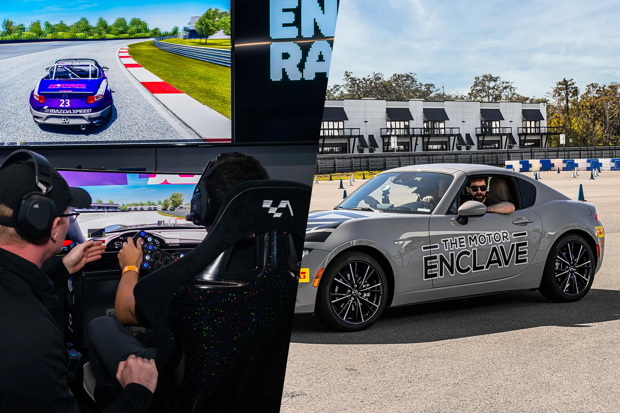 car on track and simulator