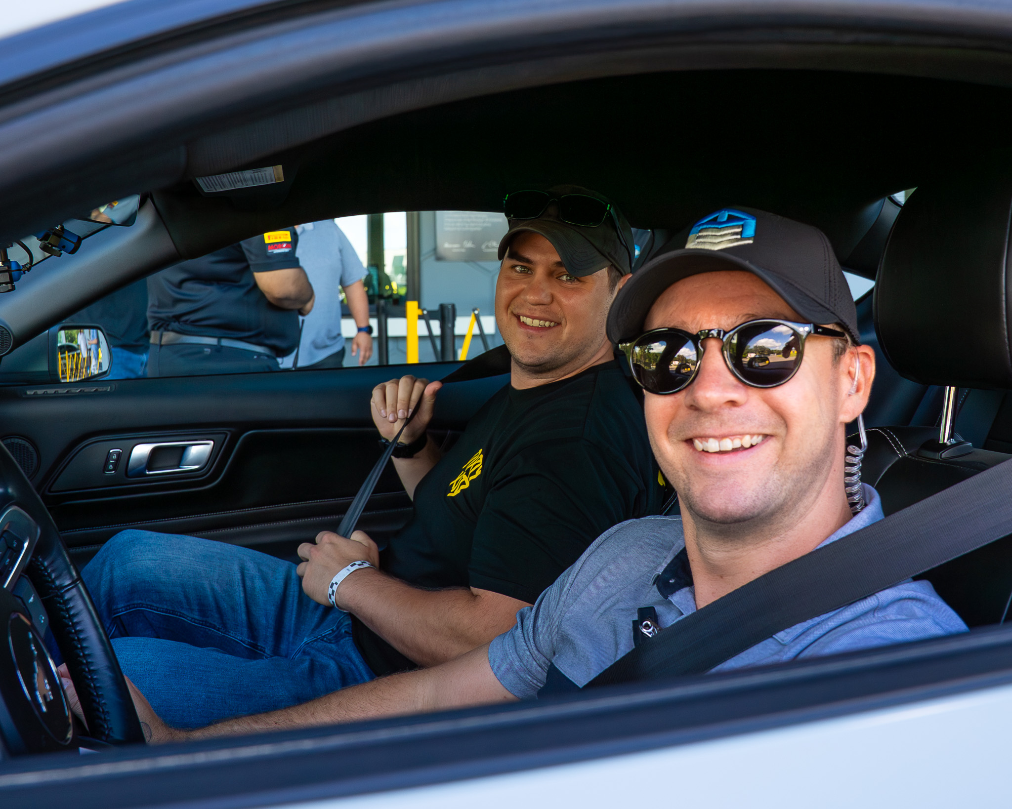 father son in car